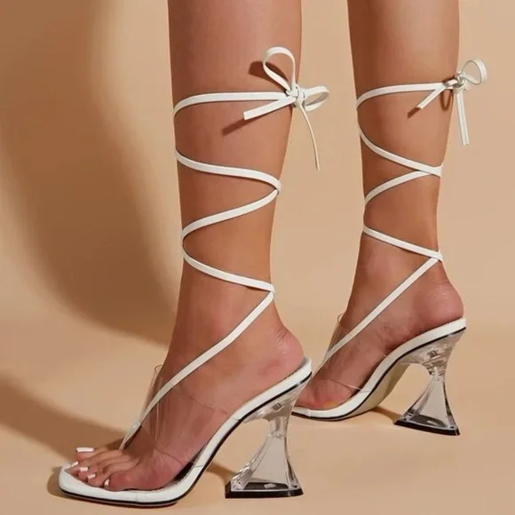 Lace Up Pyramid Heels- 9.5 - Picture 4 of 5
